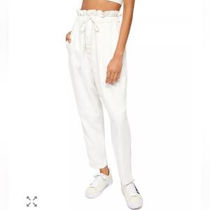 Free People Margate Pleated Cropped Pants White sz XS